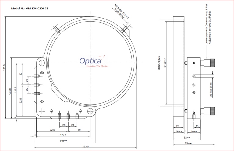 OM-KM-C200-CS Kinematic Mirror Mount for 200mm Mirror